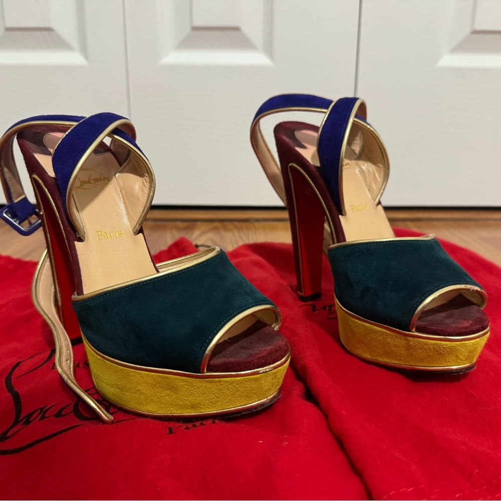 Christian Louboutin Multi Color Platform Heels
